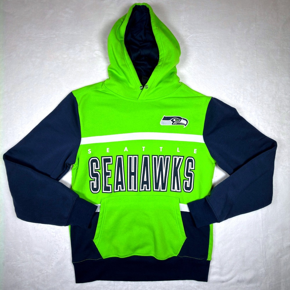 NFL Team Apparel Seattle Seahawks Hoodie Green Navy Blue Pullover Small